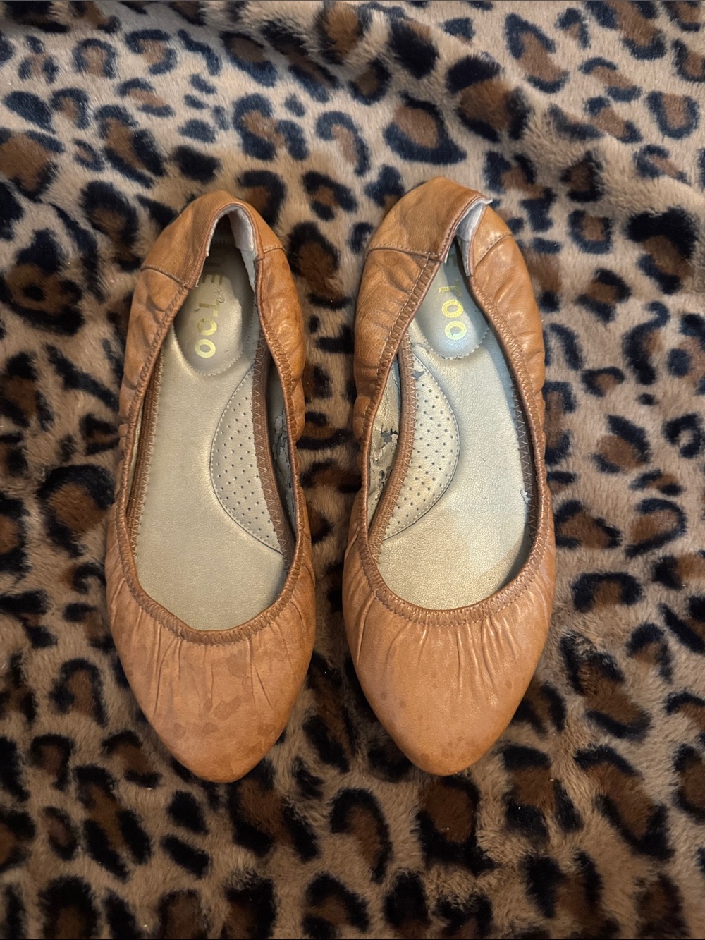 me too Tan Leather Ballet Flats